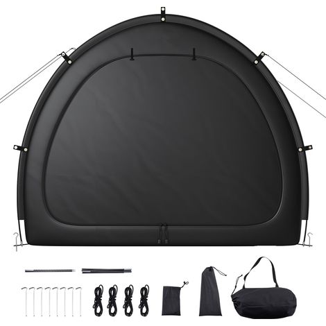 Abri Vélo pour 1 à 2 Vélos, Tente Extérieure Spacieuse avec Fenêtre Aérée, Imperméable en Forme d'Éventail, Fibre de Verre Haute Résistance et Double Fermeture Éclair, Compatible Bicyclettes. (1/5)