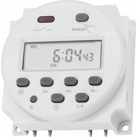 Commutateur de minuterie commutateur de Relais de Temps LCD électronique numérique Programmable LCD Micro-Ordinateur numérique Mini contrôle Interrupteur de minuterie d'alimentation CN101A,220V (1/5)