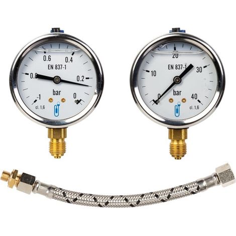 Distrilabo – Coffret de contrôle fuel – Manomètre avec pression max 10 bars – Filetage plomberie 1/4'' – Pour systèmes de carburant professionnels