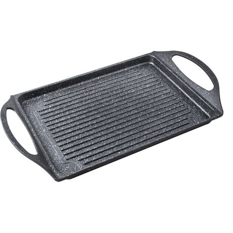 Plancha aluminio fundido piedra rayada 28x22cm (1/2)
