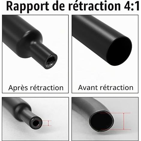 Heat Shrink Tubing, Cable Sleeve for Cable Insulation, Marking, Cable Bundling, Repair (Diameter 20mm x 2m) (1/4)