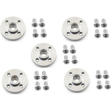 Disque Servo Aluminium 25T - Lot de 5 - Pour Robotique Bricolage - Trou M3 - Diamètre 20mm (1/5)