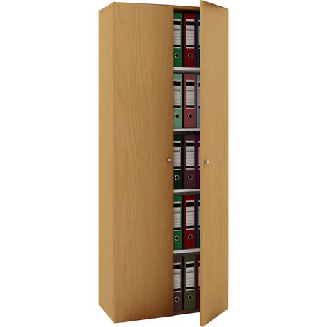 Mobile ufficio VCM con 5 scomparti moderno armadietto con porte rotanti Dimensioni ca. L. 70 x A. 178 x P. 40 cm – Vandol (Faggio)