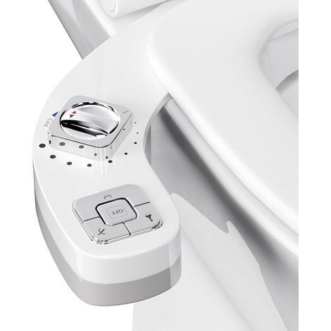 Bidet Toilette WC, Toilette Non Électrique Pulvérisateur Bidet Kit Bidet Rehausse Pour Toilettes Double Buses rétractables Autonettoyantes Pression d'eau réglable Bidet Toilette (1/5)