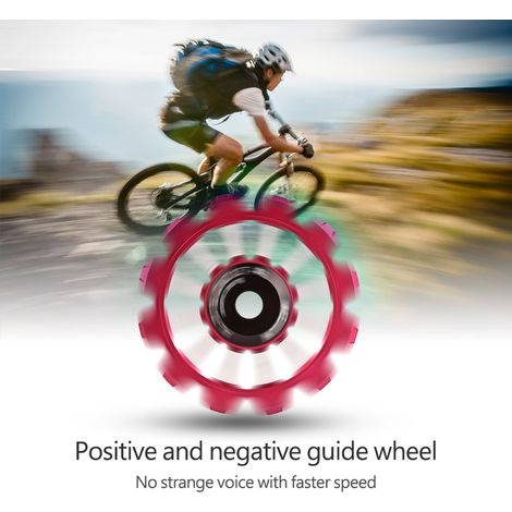 Galet de guidage de dérailleur arrière de vélo MEIJUN en alliage d'aluminium avec roulement en céramique (rouge) (1/5)