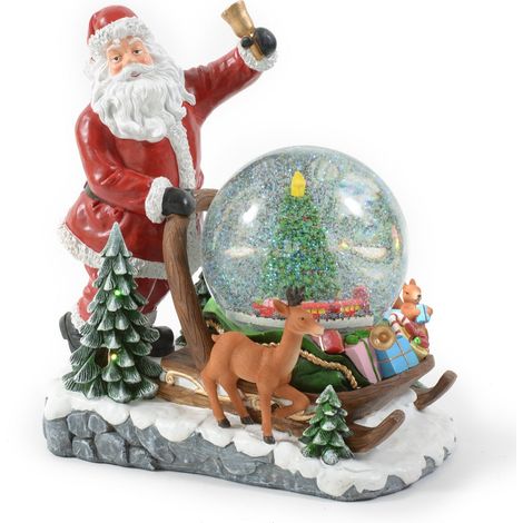 Ampolla con Babbo Natale in vetro decorazione natalizia con carillon