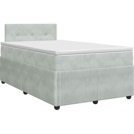 Maison Exclusive - Letto box spring con materasso Grigio Chiaro 120 x 200 cm (1/5)