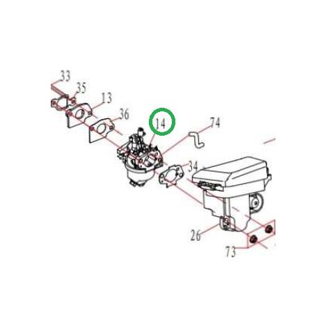 Carburador para DUCAR DV170 motor cortacésped PROGREEN PG 21 SNQ 055628