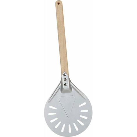 7/8/9 Pouces Perforé Pizza Tournant Peel,Pizza Pelle en Aluminium Manche en Bois Pelle À Pizza Paddle, Court Pizza Outil, Non Slip Poignée - 8 Pouces 40cm (1/5)