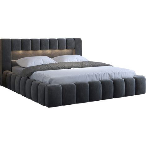 Bett mit Bettkasten 180x200cm Dunkelgrau