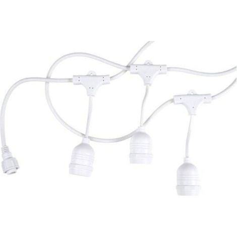 Guirlande Guinguette Blanche 6M pour 10 ampoules E27 (non fournies) - SILUMEN