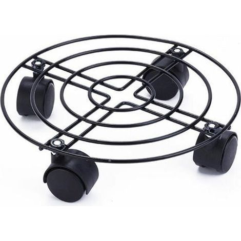 Supporto con ruote di grande formato - Nero - 25 x 6 cm - Portata 60 kg (1/4)