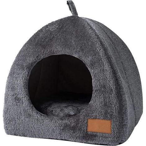 Nid pour chat - Maison portable pour animaux - Chaleur hivernale - Triangle 3D épais - Gris - Extérieur- Unité pièce (1/4)