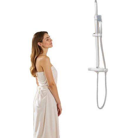 Set doccia a pioggia, acciaio inox 304, 30 x 30 cm, raccordo standard da 1/2", montaggio a superficie, comando singolo (1/5)
