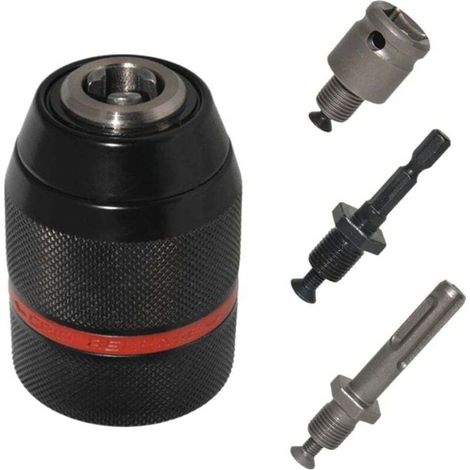 Mandrin Perceuse, 1/2-20 UNF Mandrin, Mandrin Autoserrant, 1.5-13mm Mandrin de Perçage, Adaptateur de mandrin de perçage sans clé, Mandrin SDS Convient à de nombreux types de forets (4) (1/4)