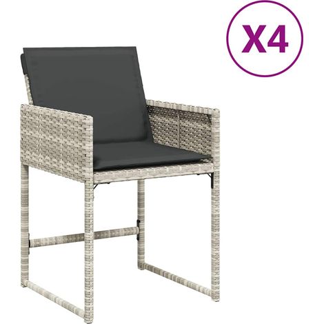 Maison Exclusive - Sillones de jardín con cojines 4 uds ratán sin