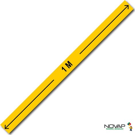 Bande 1m avec flèche - Jaune - spécial sol - 1000x70 mm - 4007946