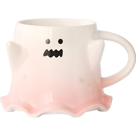 Mug fantôme céramique mignon avec cuillère, tasse à café et au lait d'Halloween, décoration maison et cadeau