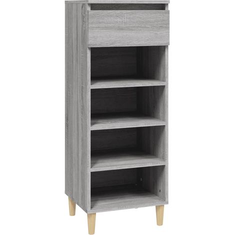 Zapatero mueble para entrada pasillo y salón diseño Sonoma 40 x 36 x 105 cm madera de ingeniería gris 020022064 (1/5)