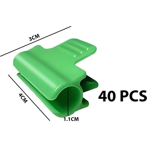 Packung mit 40 Clips für Gewächshäuser, Schattierungsschlauchclips zur saisonalen Pflanzenstütze, Vogelschutznetze, Gartennetze, Zubehör für Schattierungsgewebe (11 mm) (1/5)