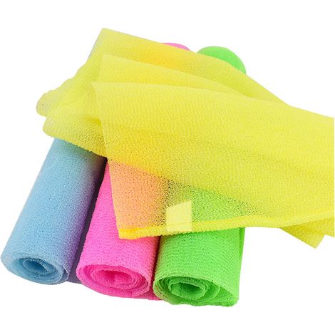 Lot de 3 gants de toilette exfoliants japonais en nylon, style coréen, pour le corps et le dos. (1/5)