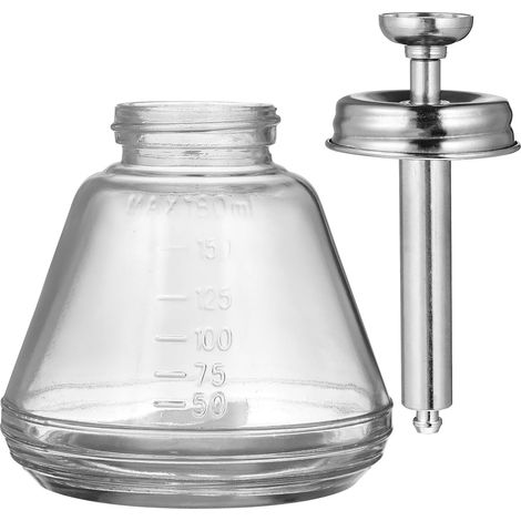 Flacon distributeur en verre avec noyau conique cuivre, pompe à poussoir 180 ml pour applications