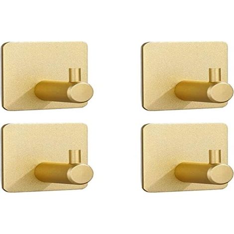 Juego de 4 ganchos adhesivos de pared de aluminio arenado, con capacidad para 4 kg y adhesivo 3M, para paredes lisas.