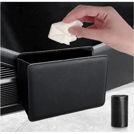 Poubelle de Voiture, Suspendre Poubelle Voiture Interieur, Boîte de Rangement de Voiture Portable, Cuir PU imperméable, Accessoire (1/4)