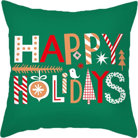 Taie d'oreiller de Noël en peluche élan rouge, housse de coussin de canapé confortable et douce (1/5)