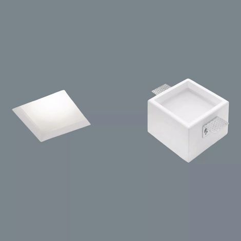 FILIATRA faretto ad Incasso 1 Luce Quadrato Con Vetro bordo bianco attacco GX53 11,5cm (1/2)