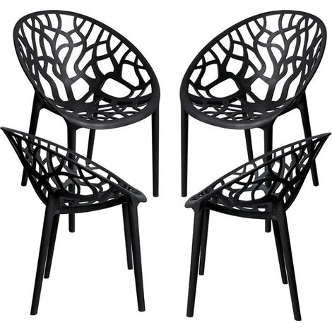 Packs Sillas Jardín - Pack 4 Sillas Nido Basic - Negro (1/5)