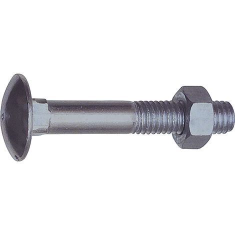 DIN 603     M10x 25 verzinkt Torbandschraube mit Mutter Torband-/ Schlossschraube