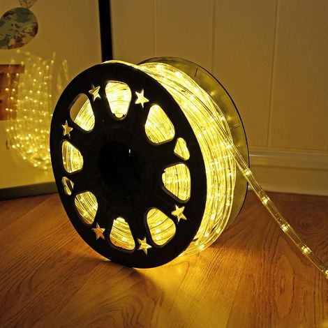 Rope Light - 12 V - Waterproof IP65 - Flexible PVC - Warm White LED - Indoor Outdoor Use - For Deck Patio Pool Garden Camping Christmas Decoration - 5 M