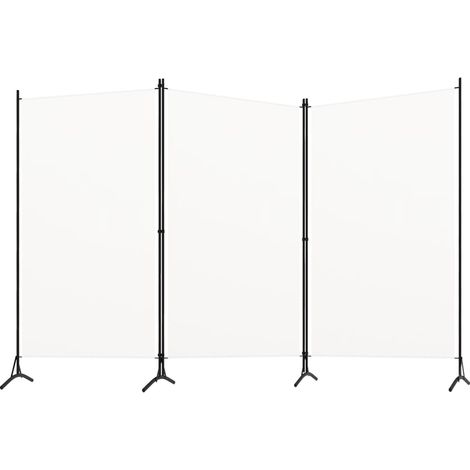 3-Panel Room Divider White 260x180 cm vidaXL