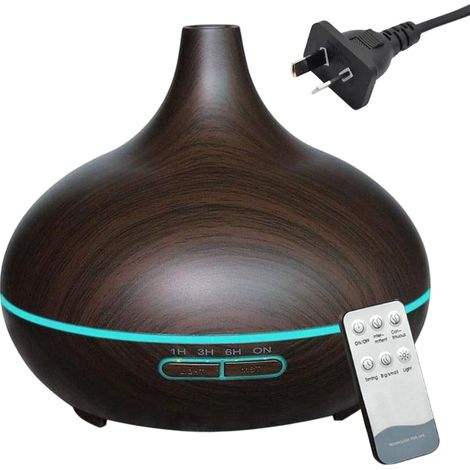 Diffuseur d'huiles essentielles à imitation bois, avec télécommande Bluetooth ultrasonique, pour la maison ou le bureau. Machine à oxygène pour l'eau. (1/5)