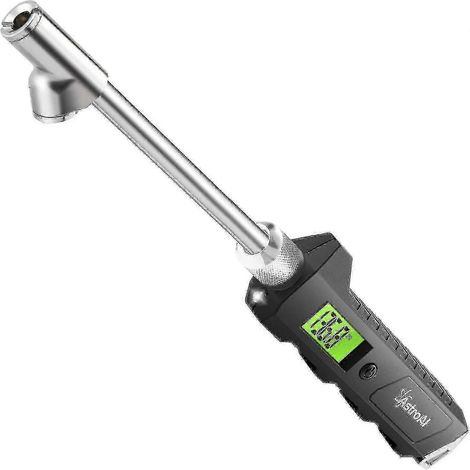 Manomètre numérique de pression des pneus 2025, 230 psi, robuste, double tête, en acier inoxydable, conçu pour camions et camping-cars, avec écran LCD rétroéclairé et lampe torche (CJY). (1/4)