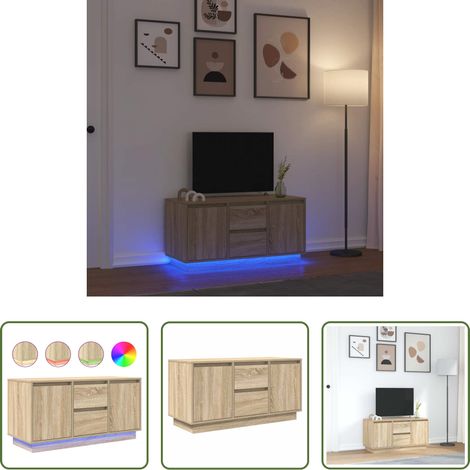 LED-Leuchten - TV-Schrank mit LED-Leuchten Sonoma-Eiche 100x41x50 cm (1/5)