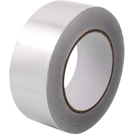 Ruban Adhésif Aluminium, Argenté Ruban Etancheite Plomberie - Isolant Thermique En Fibre de verre, Bande Aluminium Adhesive Haute Temperature 120°C Pour tuyau et voiture, 50 mm x 20 m (1/5)
