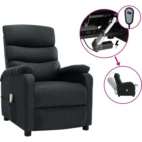 Fauteuil électrique de massage Gris foncé Tissu vidaXL (1/5)