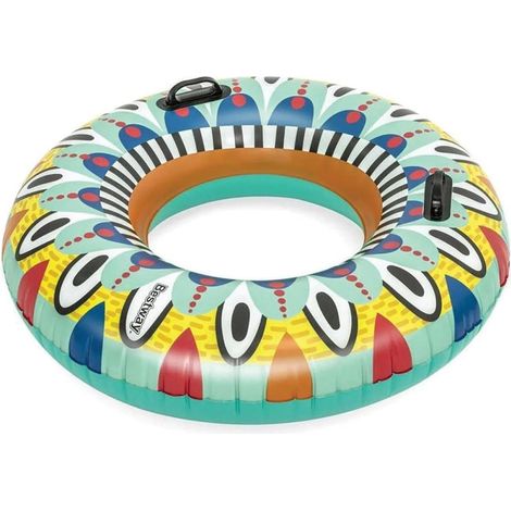 TRADE SHOP - Ciambella Salvagente Flirty Fiesta 107cm Con 2 Maniglie Rinforzate Piscina 36294 - (1/4)