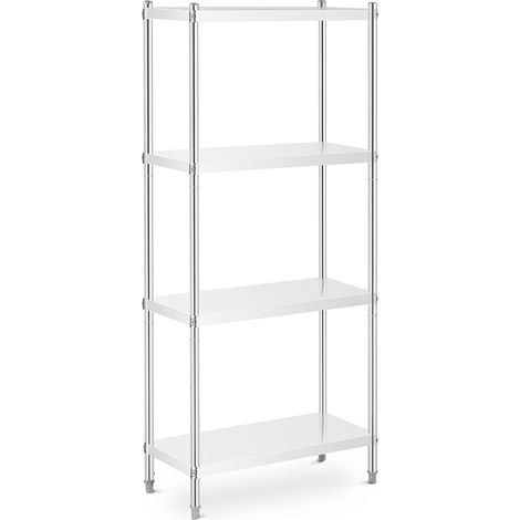 Estantería de acero inoxidable 80x40x180 cm 200 kg profesional 140005184 (1/5)