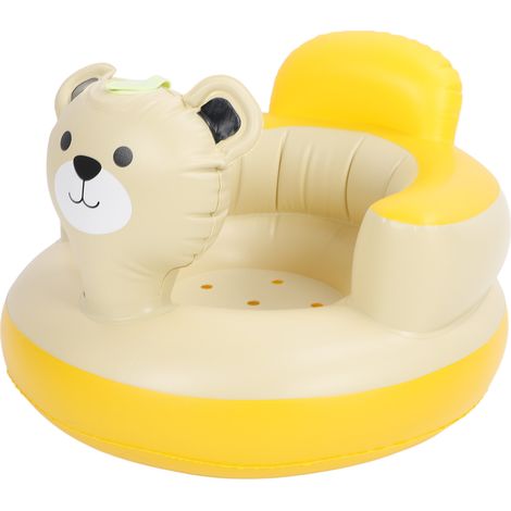 Coussin gonflable bébé avec pompe intégrée, chaise de douche PVC, soutien dorsal nourrisson, canapé ours cartoon (1/5)