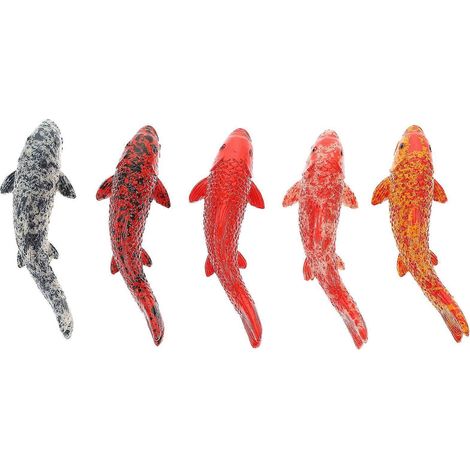Ces figurines de poissons réalistes en résine colorée créent une belle ambiance marine et conviennent aux petits aquariums. (1/4)