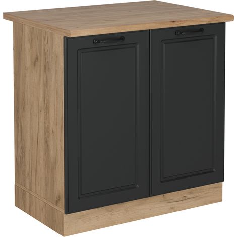 Mobile lavello cucina R-Line, Antracite casa di campagna, 80 cm , PL Rovere, Vicco