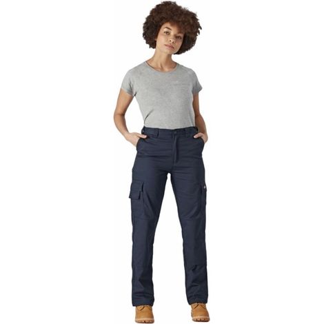 Pantalon de travail Femme multipoche Dickies EVERYDAY FLEX Bleu Marine 40. (1/5)