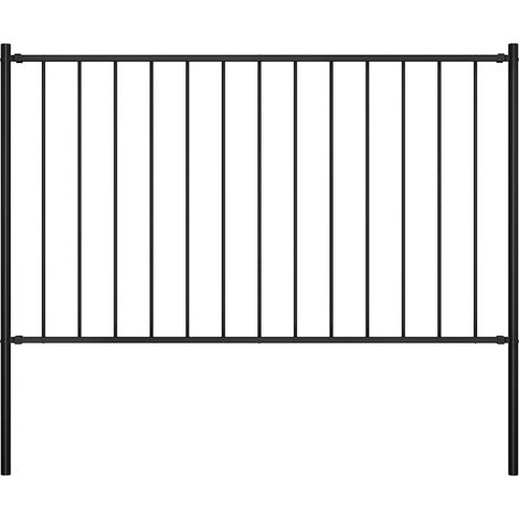 vidaXL Fence Panel "Woerden" with Posts Steel 1,7x0,75 m Black (1/5)