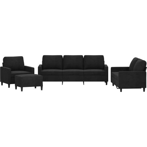 Maison Exclusive - Set di Divani 4 pz con Cuscini Nero in Velluto