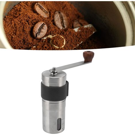 Tragbare Handkurbel-Kaffeemaschine, Kaffeemühle aus Edelstahl 304, manuelle Mühle, schwarz. (1/5)