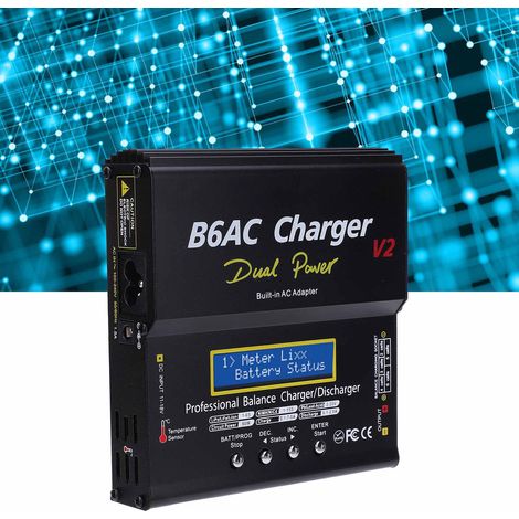 Chargeur pour maquette d'avion B6 IMAX B6AC V2 80W 7A à équilibrage intelligent, noir, norme européenne 220 V (1/5)
