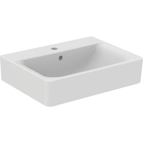 Ideal Standard Connect - Lavabo Cube, 60x46x18 cm, 1 orificio para grifería, blanco E714101 (1/5)